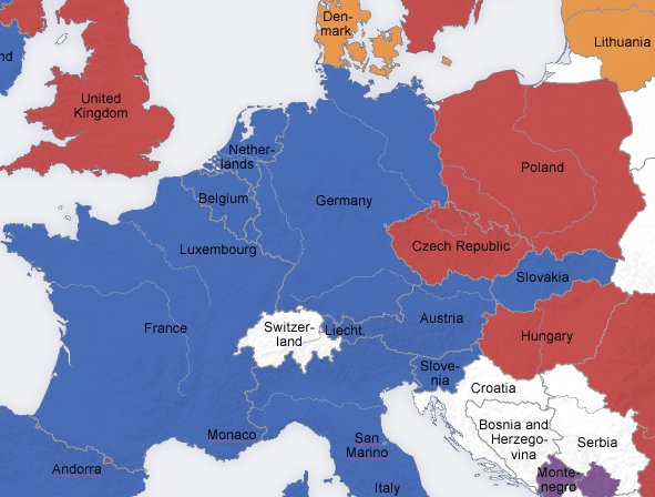 Karte von Deutschland und den Nachbarstaaten
